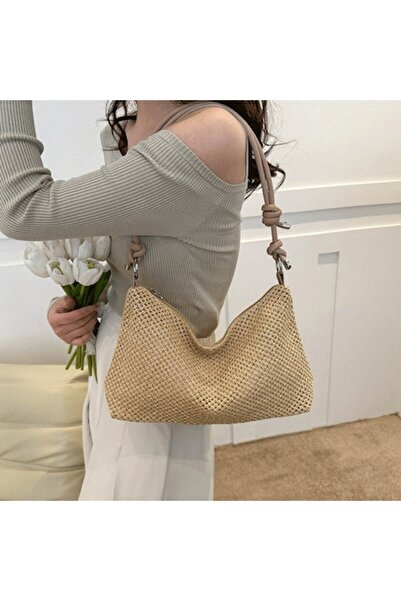 PriStyle Geantă de umăr pentru femei, material sintetic țesut, design boho chic