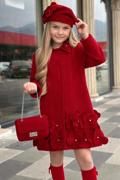 Riccotarz Cămașă roșie pentru fetiță, cu detaliu de piatră și trifoi, cu nast...