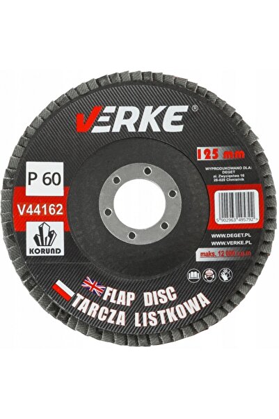 VERKE Metal and wood sanding disc, 125mm P60, V44162,