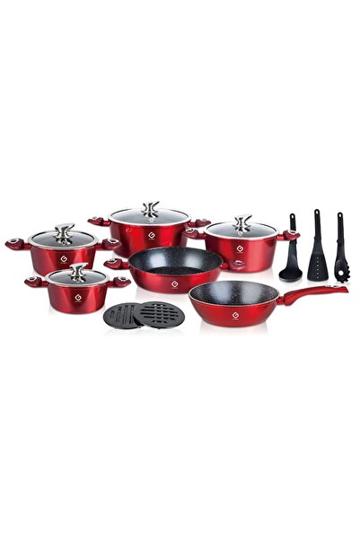 ANGMAD Set of 3 premium stainless steel saucepans, glass lids, 3-layer encaps...