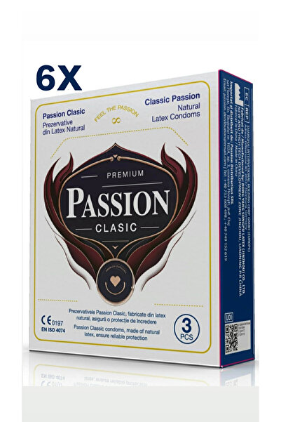 Passion Classic Condoms, simple comfort, safe choice, latex, lubricated. 18 pcs