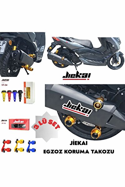 JK Yamaha Xmax 250-400 Uyumlu *kırmızı * 3 Lü Cnc Egzoz Koruma Takozu (3'LÜ SET)
