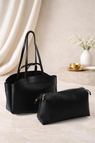 WilliamPolo Γυναικεία τσάντα Williampolo Azalea με αφαιρούμενο δερμάτινο μαύρ...