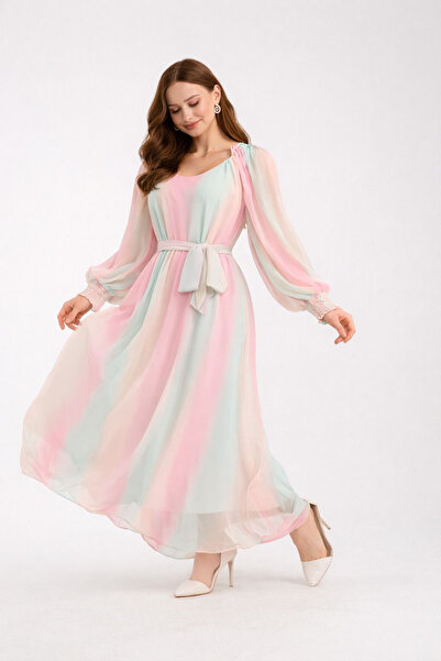 Stylish Stylish colorful chiffon dress