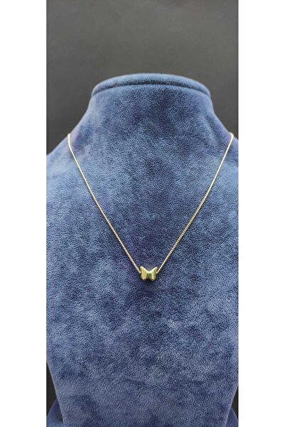 KirLiNova Minimal Gold Look Necklace with Butterfly Figure - Gold