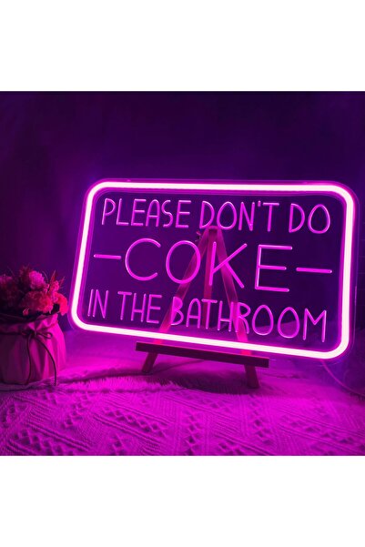 Slasa Please Don't Do Coke Neon Sign 25x40 cm Purple LED – Acrylic with Base