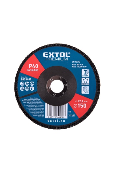 Extol Premium Disc de șlefuit, Extol, 150 mm, 8803482, O150 mm, P40