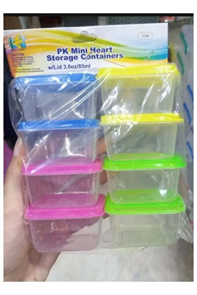 Generic مجموعة من 8 علب تخزين طعام بلاستيكية متعددة الألوان - أغطية محكمة الإ...