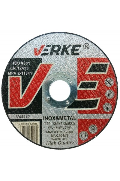 VERKE Stainless steel/metal cutting disc, 125mm, V44112,