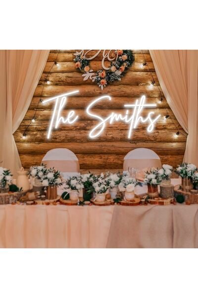 Slasa لوحة نيون مخصصة بإضاءة LED بيضاء مقاس 25-60 سم - أكريليك مع قاعدة