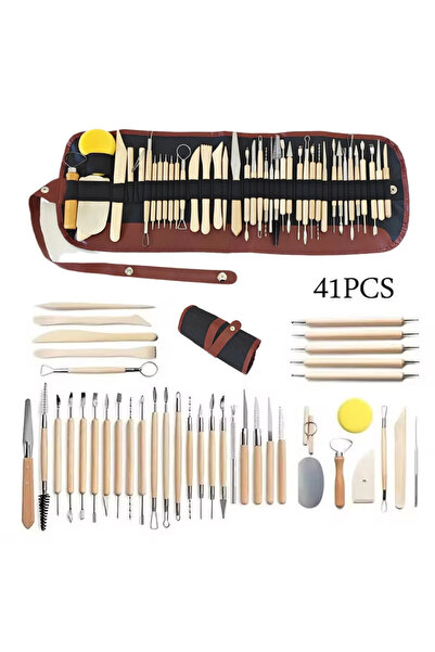 Choice مجموعة أدوات نحت الطين الفخاري (41 قطعة) - من 8 إلى 61 قطعة - أدوات تن...
