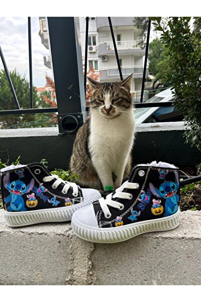 Scarpe Magiche STICH Desenli Keten Bilekli Fermuarlı Çocuk Sneaker (31-35 num...