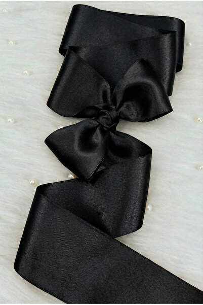 ZEYMERADE 6 см черна двустранна сатенена панделка, 10 метра, опаковане на под...