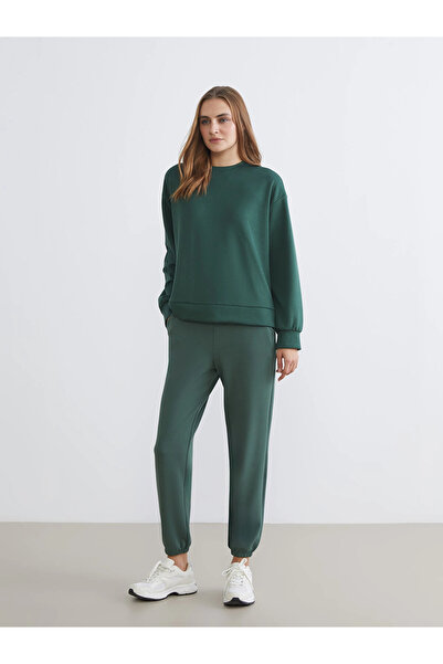 LC Waikiki Lcwaikiki Classic Green Elastic Waist Women's Jogger Sweatpants