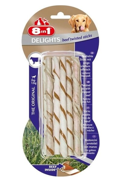 8in1 Delights Bones Biftekli Köpekler İçin Twisted Sticks 10 Lu CK555461