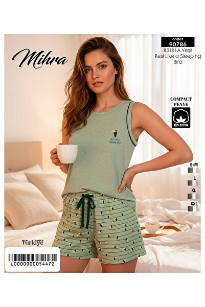 Mihra Compact Penye %100 Pamuk Şortlu Pijama Takımı