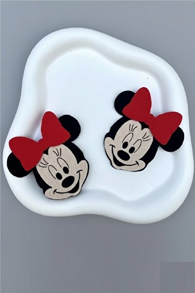 Panowill Design Kız Bebek Keçe Süslemeli Saçsız Bebek Tokası -Kırmızı-2 Adet