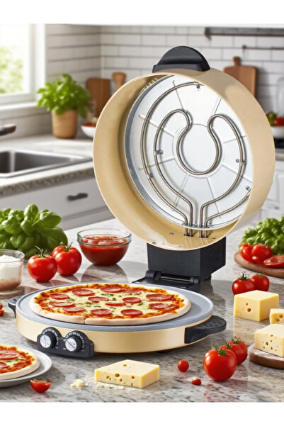Yallabena 1800W 2-in-1 Bread & Pizza Maker, Double-Sided Heating Non-Stick wi...