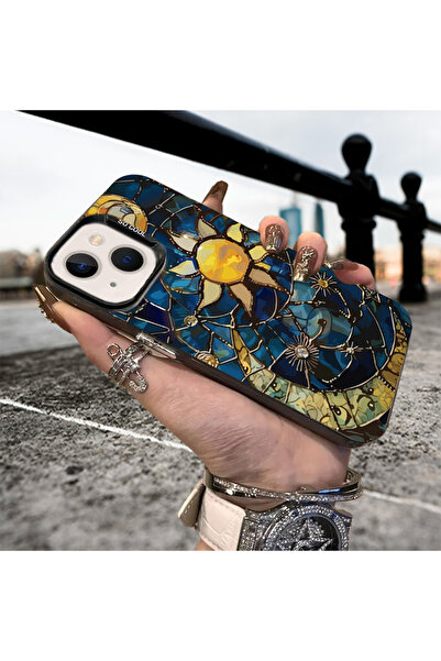 Caseji iPhone 15/14 Compatible Moon Sun Print Pattern Quality Luxury Phone Ca...