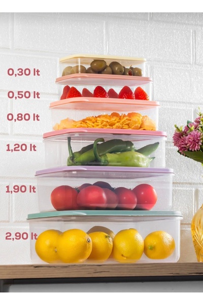 Anka Ticaret 6 قطع 12 حاوية تخزين للميكروويف والفريزر - مجموعة تخزين متعددة ا...