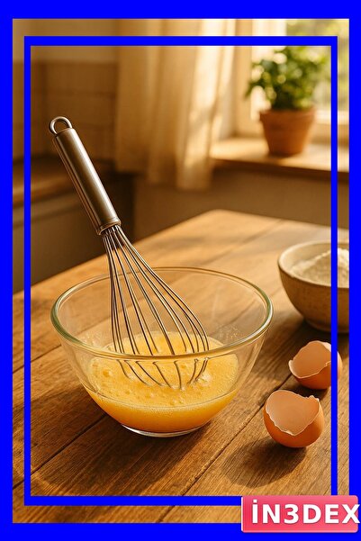 İN3DEX مضرب البيض والصلصة من الفولاذ المقاوم للصدأ 14 سم