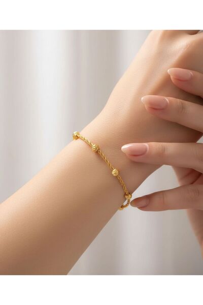 kuyumcu nurettin 1,80 gr (GRAM) 5 Dorika Toplu Halat Bileklik Künye 14 Ayar A...