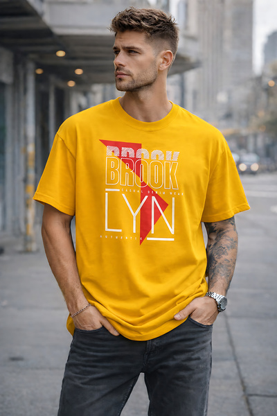 ArtYus Brooklyn Printed Cotton Relaxed Fit Round Neck Unisex T-Shirt