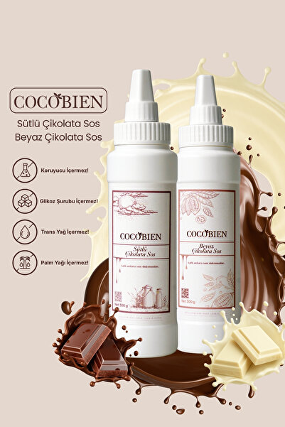Cocobien Chocolate Sütlü-Beyaz 2 li Tatlı Sos 300 Gr+300 Gr Waffle & Krep & P...