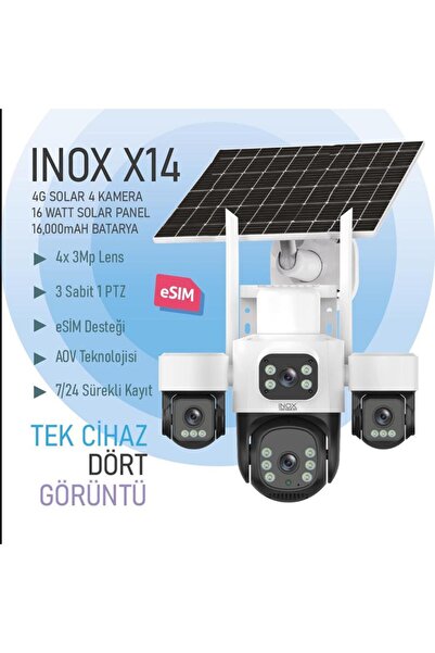 inox Digital INOX-X14 Speed Dome Full HD 3 MP Solar Gece Görüşlü Güvenlik Kam...