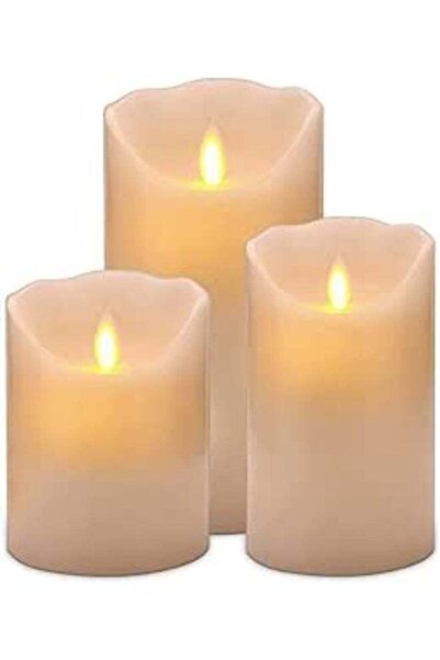 Generic LED CANDLES Flameless Pillar Candles – Set of 3 Battery-Operated Flic...