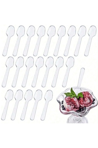 adhoreca Σετ 600 διαφανών κουταλιών PS, 7,5 εκ.