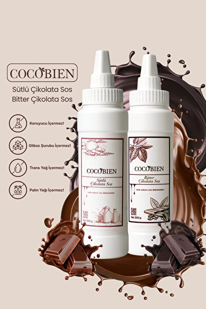 Cocobien Chocolate Sütlü-Bitter 2 li Tatlı Sos 300 Gr+300 Gr Waffle & Krep & ...