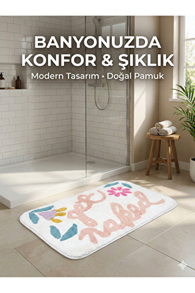 RİVO HOME DECOR The Mia 100% Pure Cotton Bath Mat 60X100 cm 20 mm Extra Plush...