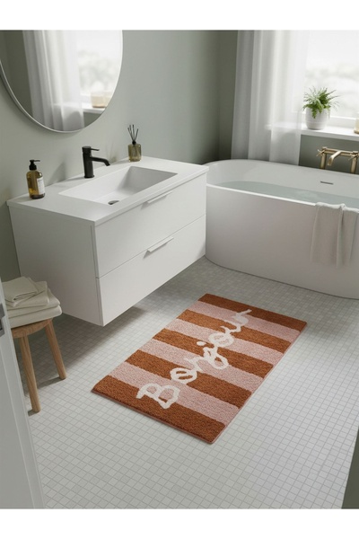 RİVO HOME DECOR The Mia 100% Pure Cotton Bath Mat 60X100 cm 20 mm Extra Plush...