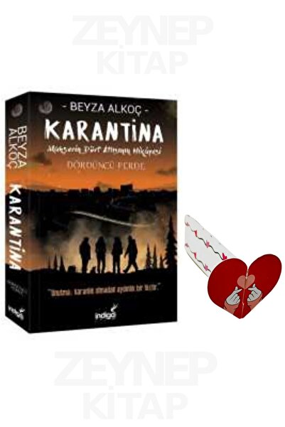 İndigo Kitap Karantina Dördüncü Perde(Karton Kapak)Özel Tasarım Kalp Ayraç He...