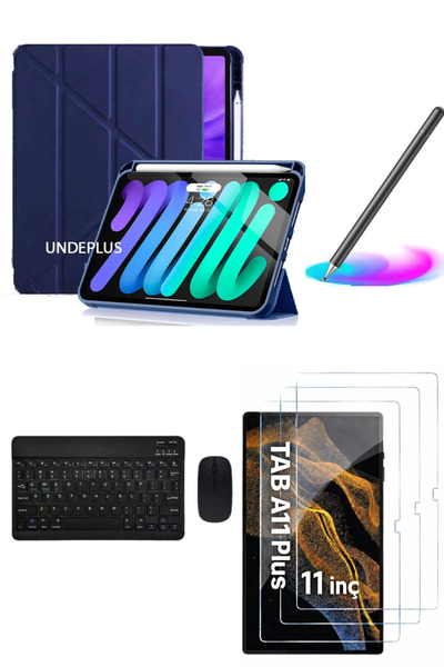 Covpor Samsung Galaxy Tab A11PLUS ve A9PLUS Trifolding Kılıf+Klavye Mouse+Kal...