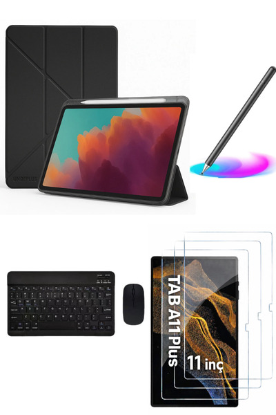 Covpor Samsung Galaxy Tab A11PLUS ve A9PLUS Trifolding Kılıf+Klavye Mouse+Kal...