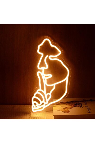 Slasa Thinker Face “Be Quiet” LED Neon Sign – 21x42 cm Abstract Art Wall Light