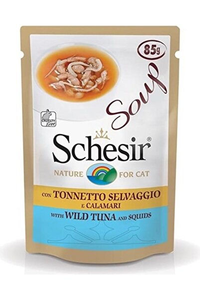 Schesir Cat Soup Ton Balıklı Kalamarlı Kedi Çorbası 85gr