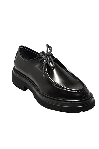 TETRİ 0624 Alviso Longo Genuine Leather Handmade Men's Black Open Casual Shoes