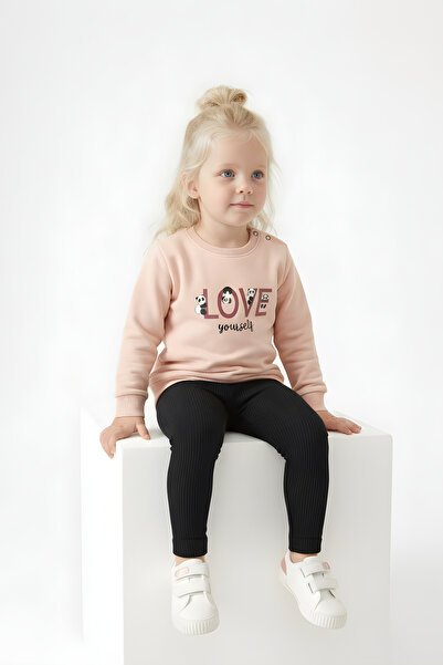BABY SPORT طقم طفلة بأكمام طويلة Love مطبوع من عمر 6-18 شهرًا