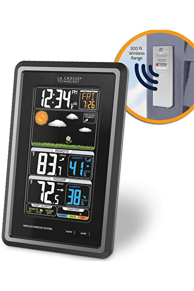 La Crosse Technology S88907 Vertical Wireless Color Forecast Station with Tem...