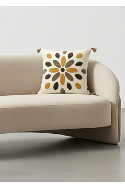 Destiva Home Husă de pernă decorativă cu ciucuri brodate Renli Damla Punch di...