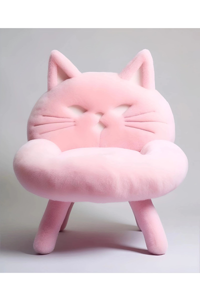 PalmirAtic Dream-Cat Tamamen Pembe Peluş Koltuk