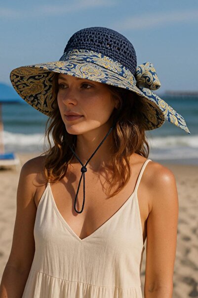 keisy Women's Knitted Wide Straw Hat