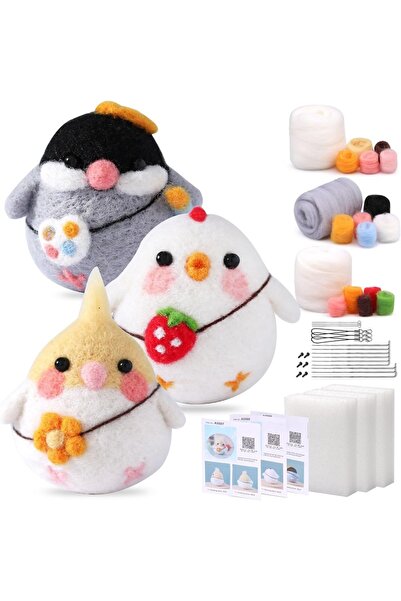 Choice1 type 4 Animal Wool Felting Kits Needle Felting Craft with Roving Foam...