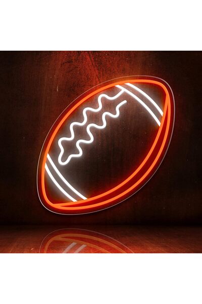 Slasa Football LED Neon Sign – 25x40 cm Football-Shaped Wall Light for Teens