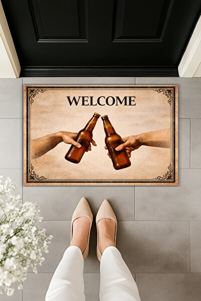 Dormot Modern Digital Printing - Welcome Beer Doormat - Front Door Mat