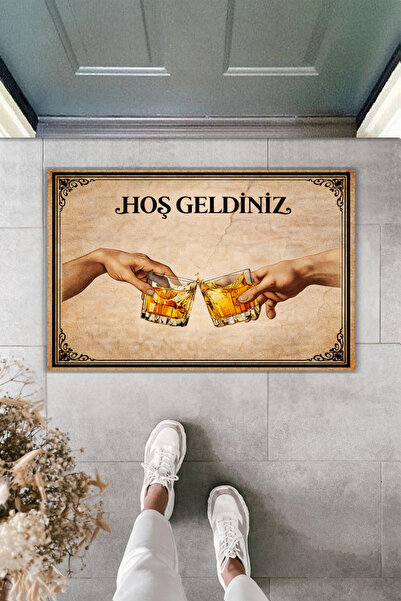 Rugmood طباعة رقمية حديثة - سجادة ويسكي - سجادة أمام الباب