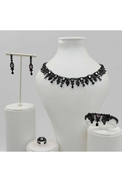 Generic Elegant black and pink zircon set, special edition, diamond precision...